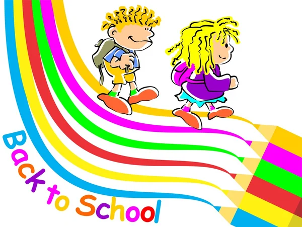 Kids back to school — Stock Vector