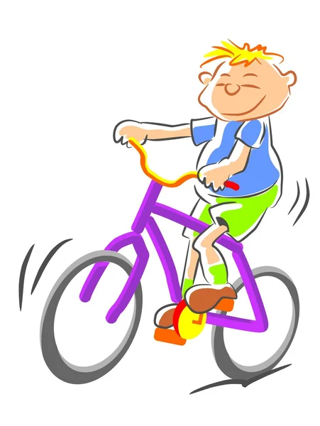 Дитина велосипеда ілюстрація — стоковий вектор