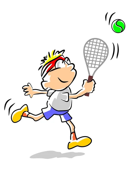 Tenisz gyerek - illusztráció — Stock Vector