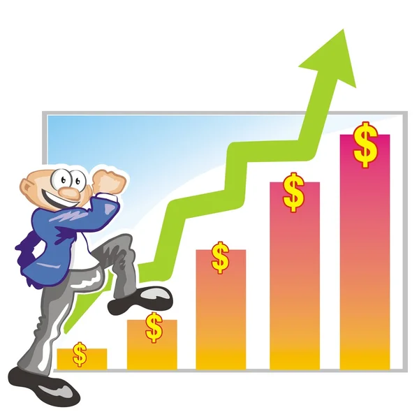 Ventas exitosas - Evolución de los ingresos — Vector de stock