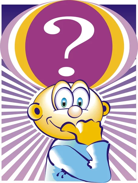 Caricature avec symbole de question — Image vectorielle