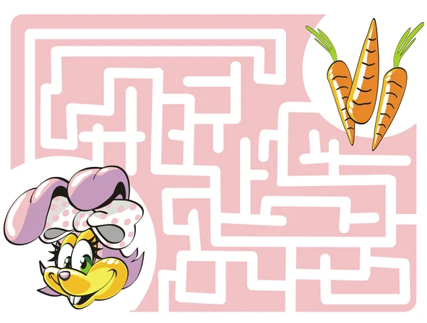 Çocuklar labirent: Bunny ve havuç