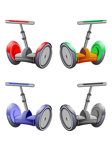 Quatro Segways — Vetor de Stock