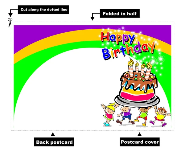 Feliz cumpleaños tarjeta de los niños — Archivo Imágenes Vectoriales