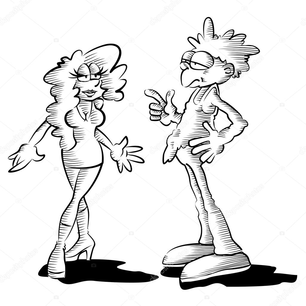 Avoir Images Homme Et Femme Illustration Drole Image Vectorielle actualisé salutations