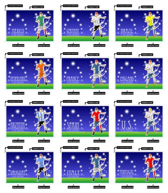 12 Futbol Şampiyonası kartpostallar
