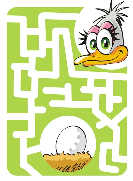 Děti labyrint: matka pštros a vejce — Stockový vektor
