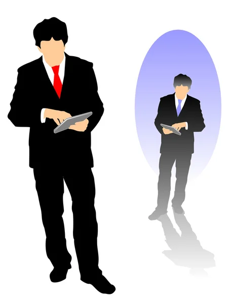 Dwóch biznesmenów z tabletem — Wektor stockowy