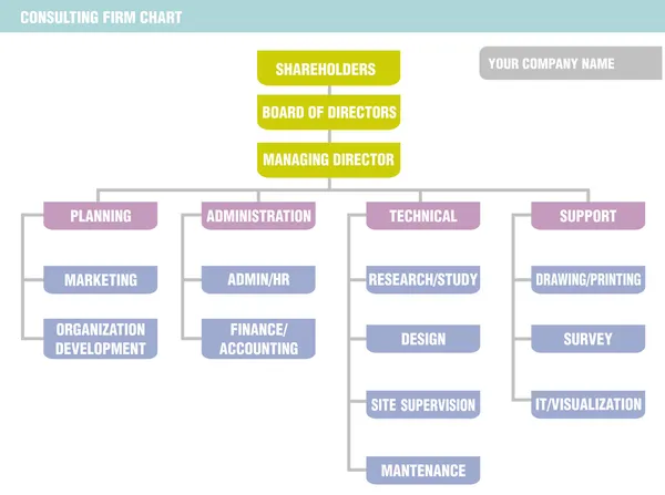 Organigramme : cabinet de conseil — Image vectorielle