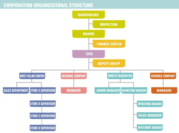 Corporación: estructura organizativa — Vector de stock