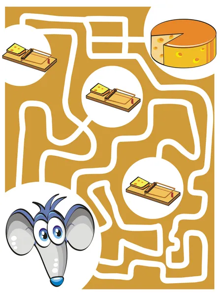 Ratón y queso — Vector de stock