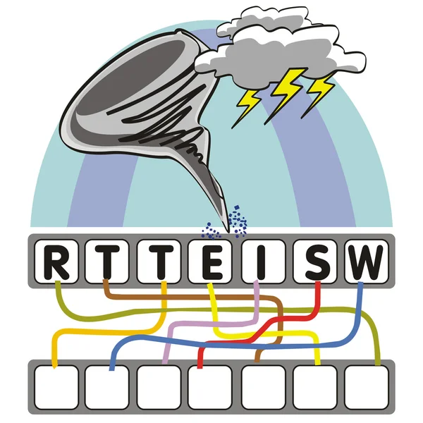 Permainan kata dengan twister - Stok Vektor