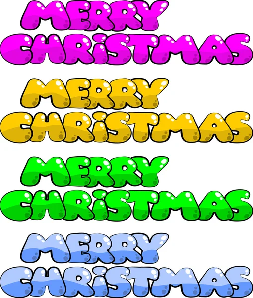 Merry Christmas in various colors — Stock Vector