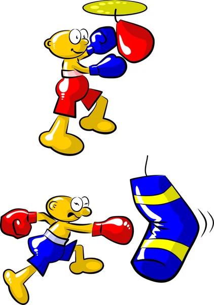 Zwei Boxer beim Training — Stockvektor