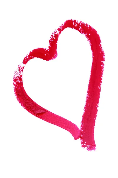 Heart painted with lipstick — Stock Photo, Image