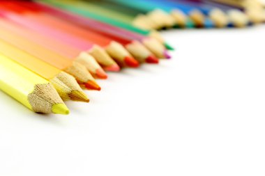 Set of color pencils wavy form clipart