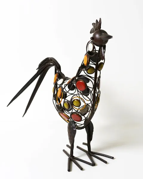 renkli metal tavuk dekorasyon Polka Noktalı