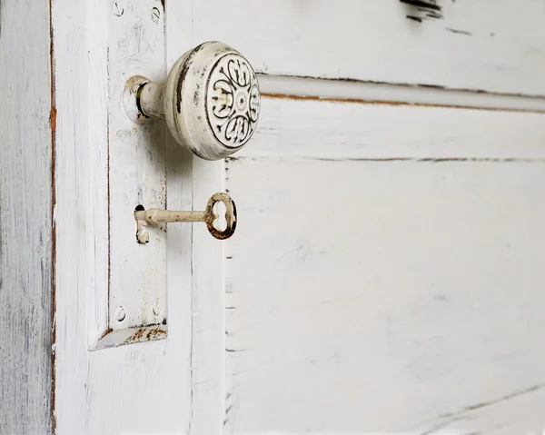 Door Knob and Skeleton Key — Stock Photo, Image