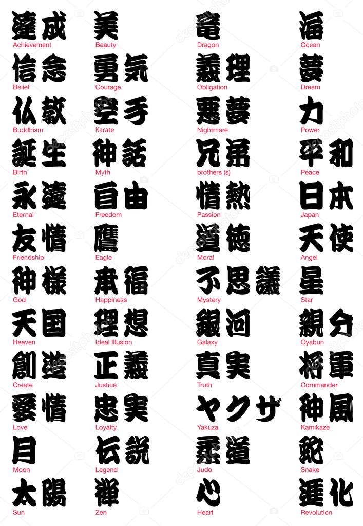 Japanese Kanji and Tattoo words vol.2