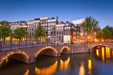 Amsterdam sakin canal sahne, Hollanda