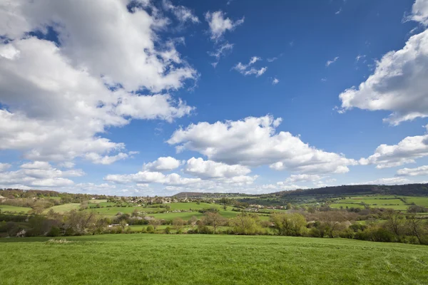 田园乡村农田，英国科茨沃尔德 免版税图库照片