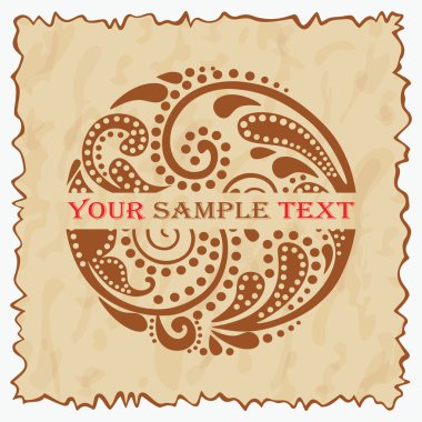 Vintage amblemi güzel yaprak desenli.