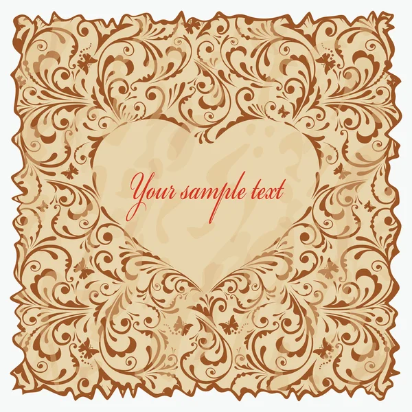 kalp ile Vintage kartpostal.