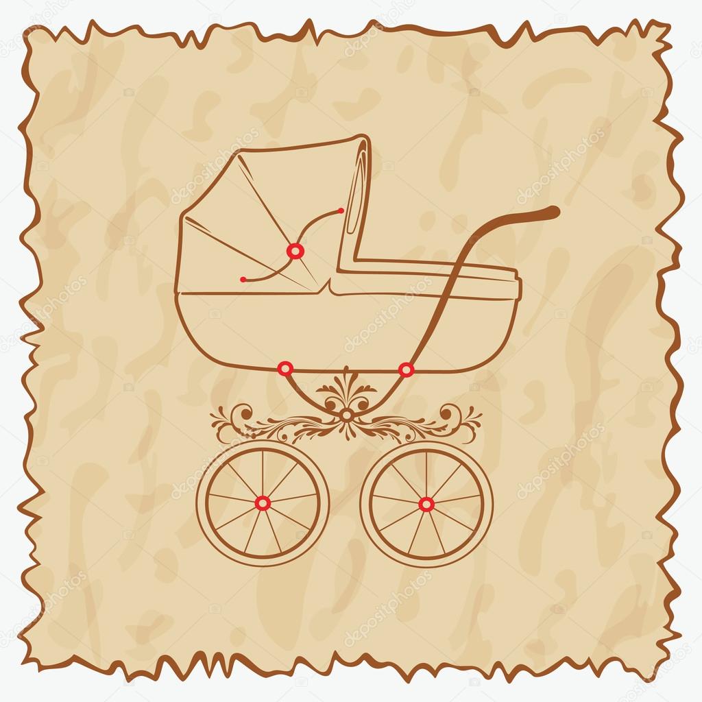 Vintage Baby Carriage Vector Image By C Happinness Vector Stock Vintage Baby Carriage Vector Image By C Happinness Vector Stock