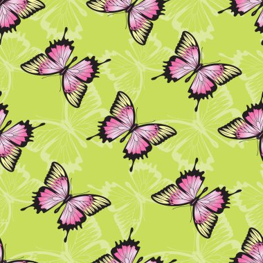 vektör sorunsuz dokulu ve kelebekler.