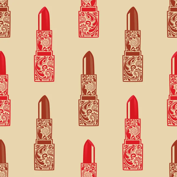 Vintage seamless texture with lipstick.
