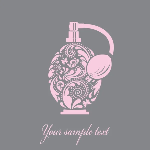 Beautiful perfume bottle, made of the leaf pattern. — Stock Vector