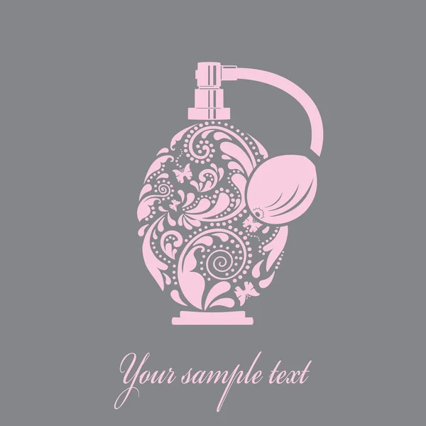 Красива пляшка парфумів, зроблена з листового візерунка . — стоковий вектор