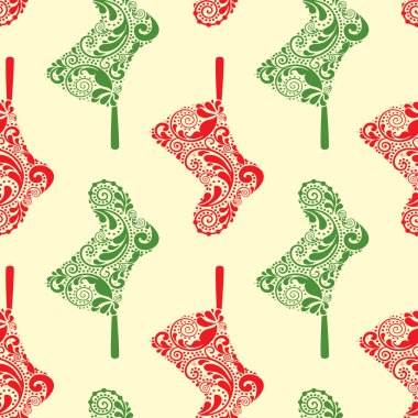 santa asılı ile seamless yılbaşı modeli çorap.