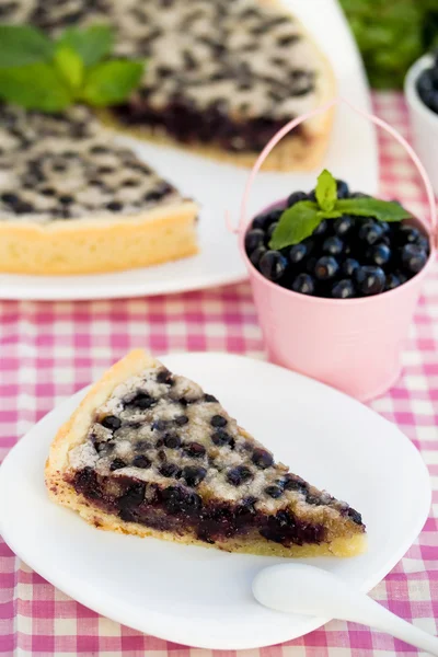 Blaubeeren-Mandel-Tarte. — Stockfoto