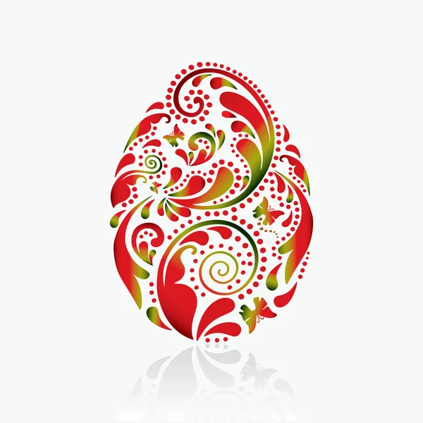 Easter egg from the leaf pattern. — Stock Vector