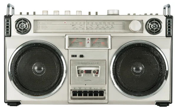 Gravador de cassetes de rádio vintage isolado em branco Imagem De Stock