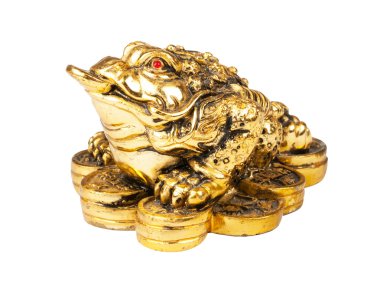 Çin feng shui kurbağa ile sikkeler, para ve zenginlik sembolü