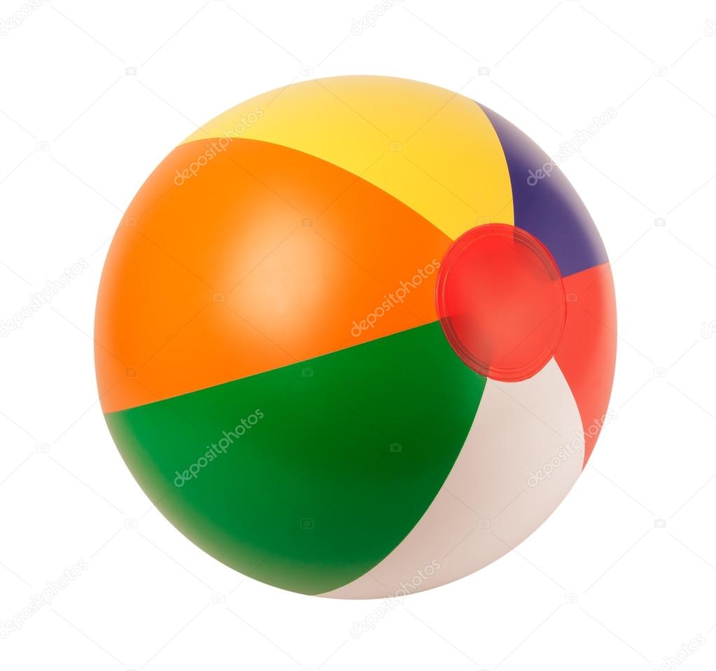 Bright inflatable ball isolated on white background