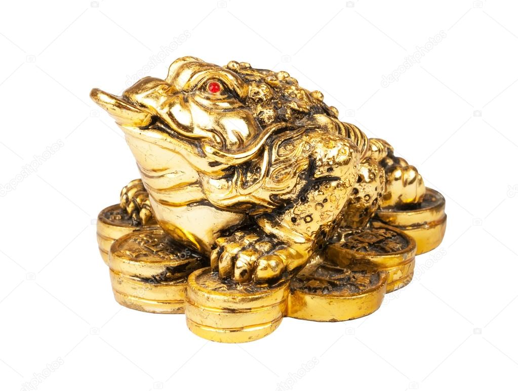 Chinese Feng Shui Frog with coins, symbol of money and wealth