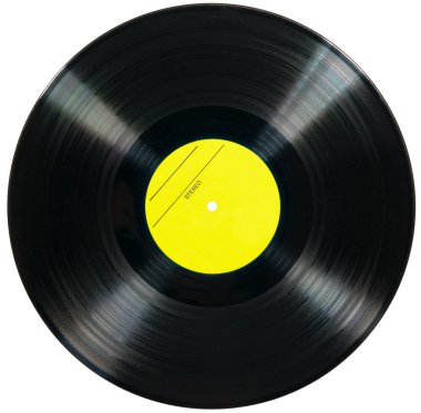 Beyaz arka plan üzerinde yalıtılmış vinil disk