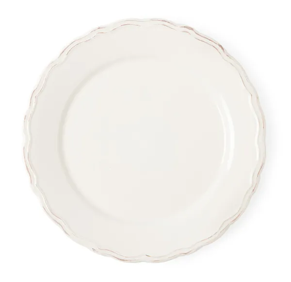 Beyaz arka plan beyaz boş tabağa Vintage