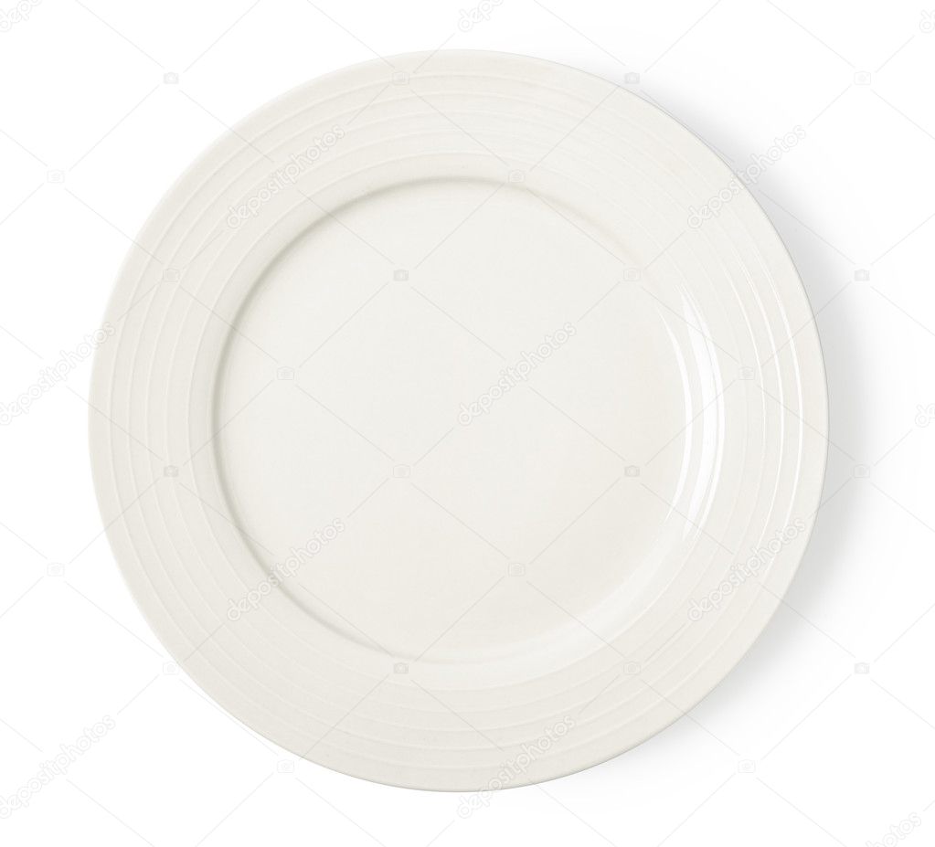  White empty plate on white background