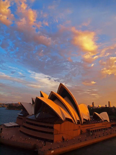 Sydney opera house i solnedgången Stockbild