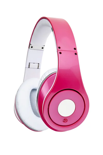 Pink headphones on white background — Stock Photo, Image