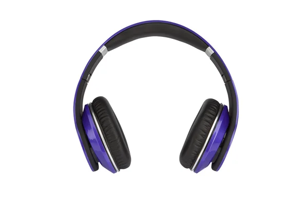 Modrá sluchátka izolovaných na bílém pozadí — Stock fotografie