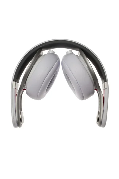 Białe słuchawki na białym tle — Zdjęcie stockowe