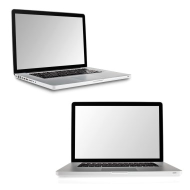 siyah arka plan üzerine izole laptop