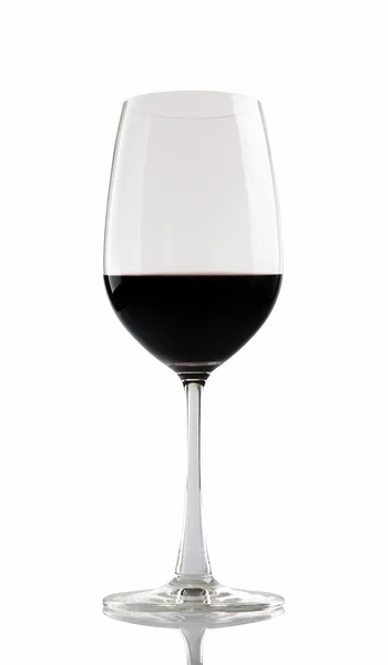Vino rosso in calice su fondo bianco — Foto Stock