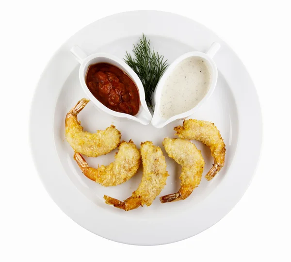 Appetizer Tray Fried Shrimp — Stock Photo, Image