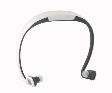 Beyaz arka planda beyaz kulaklıklar